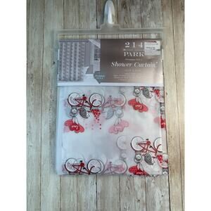 214 Park Valentines‎ Day Vinyl Shower Curtain 72x72 Hedgehog Heart Rose Bathroom